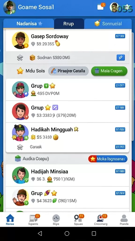 Cuplikan layar MENANGBET — menu navigasi